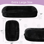 Black plush version of the bed, 71 x 40 in