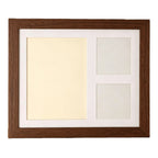 The walnut frame with its mat, empty