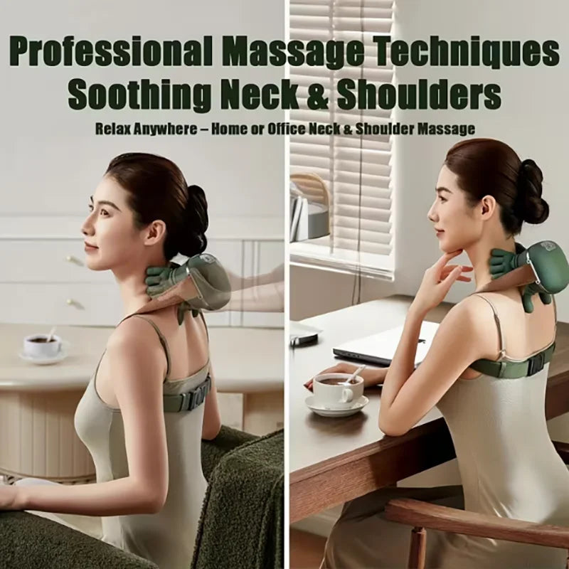 The massager worn at a table and at a desk