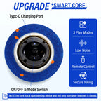 Inside the ball: the core with its USB-C port and on/off mode switch