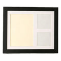The black frame with its mat, empty